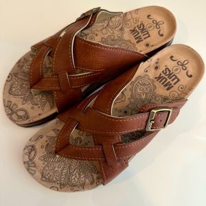**New MUK LUKS Women's Slip-On Terra Turf Sandals - Shayna Chocolate Size 8